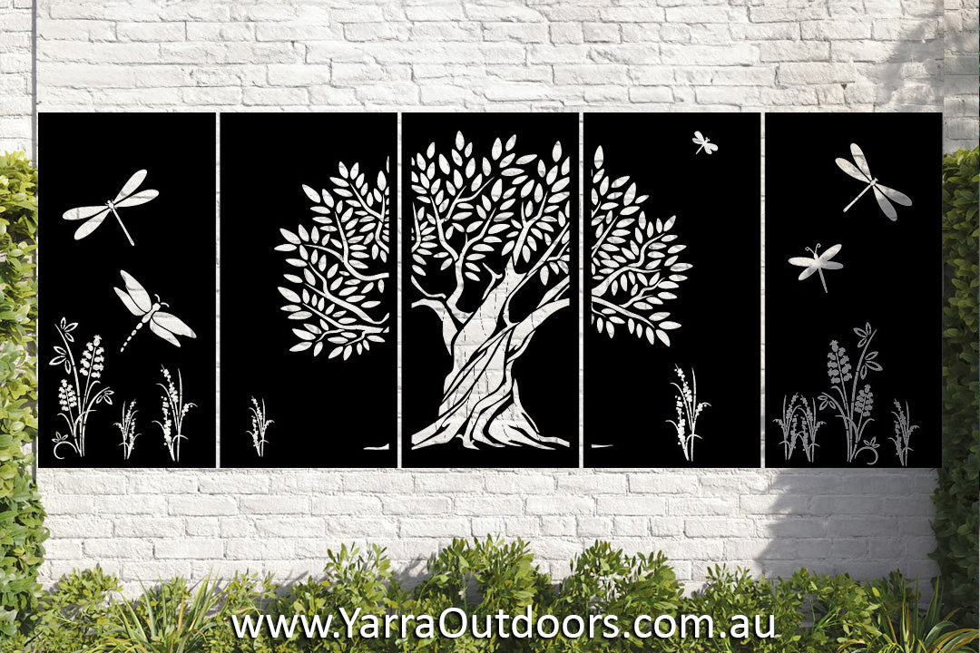 TREE 5 Panels CORTEN Steel / Powder Coated Decorative Wall Panel