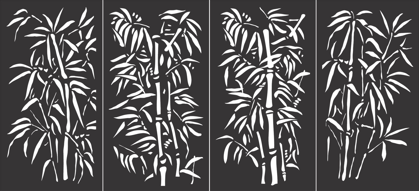 Bamboo 4 panels - CORTEN Steel / Powder Coated Decorative Wall Panel