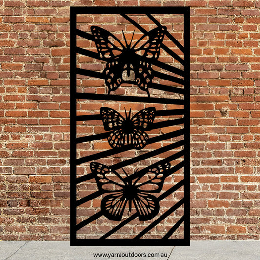 Flutter Trio Panel - CORTEN Steel / Powder Coated Decorative Wall Panel