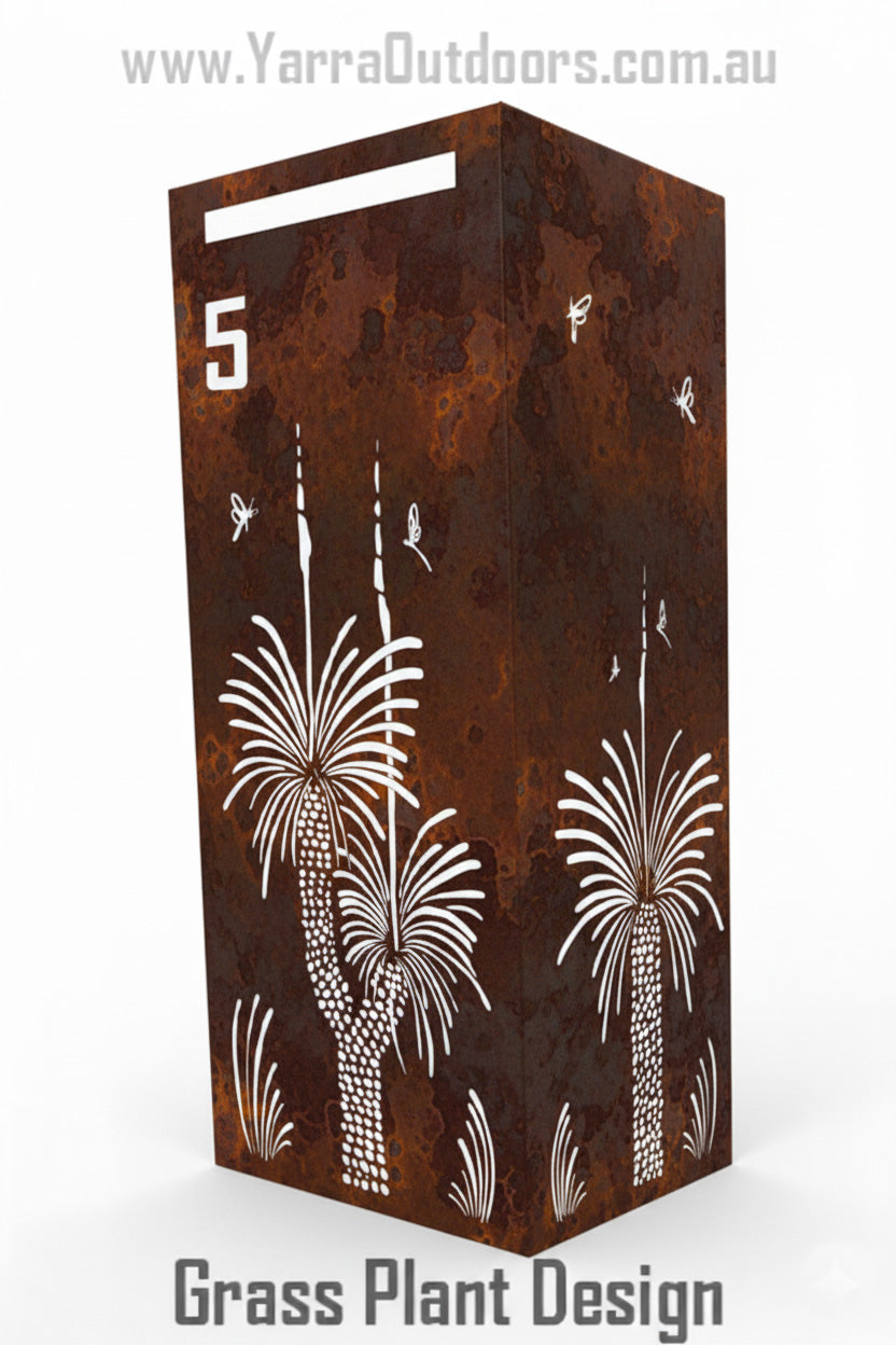 Custom Corten Steel Letterbox | Laser Cut Mailbox 900×400×300 mm