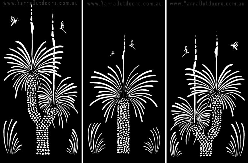 Grass Tree 3 panels - CORTEN Steel / Powder Coated Decorative Wall Panel