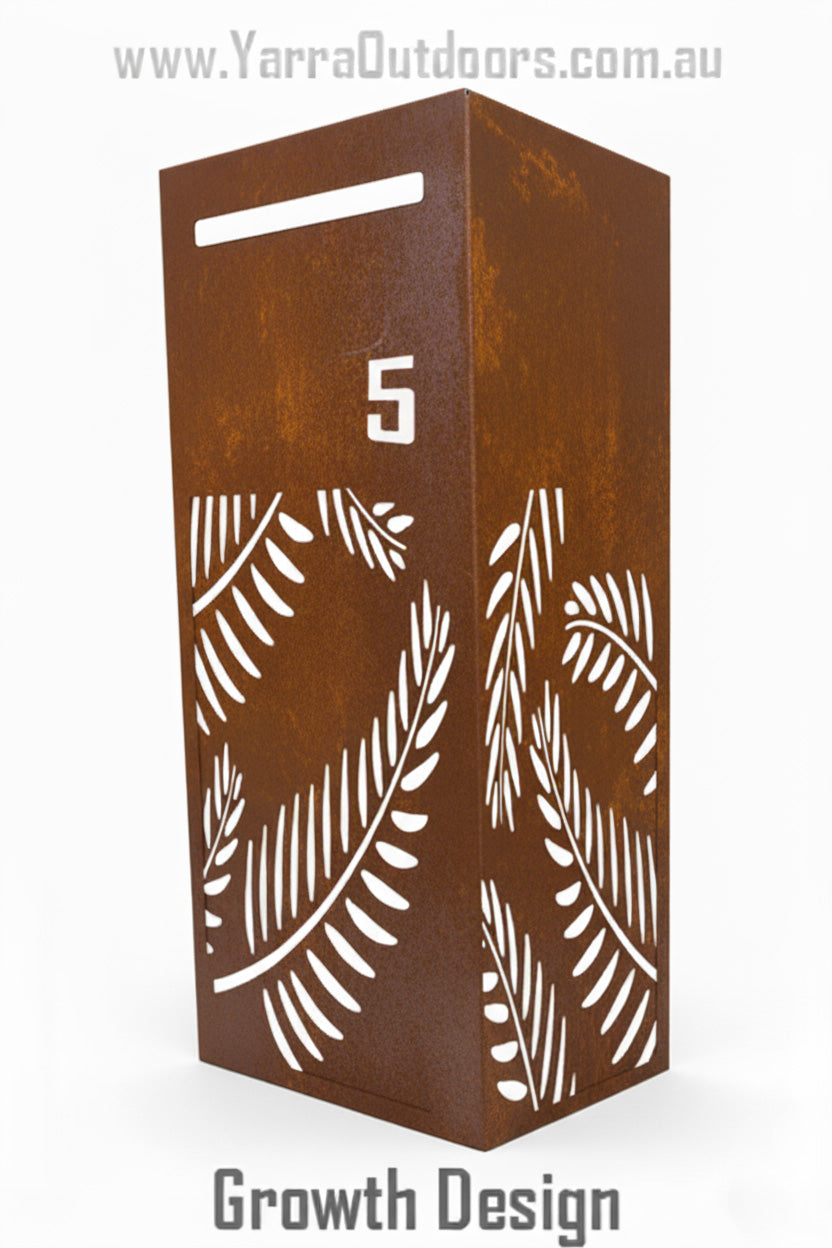 Custom Corten Steel Letterbox | Laser Cut Mailbox 900×400×300 mm