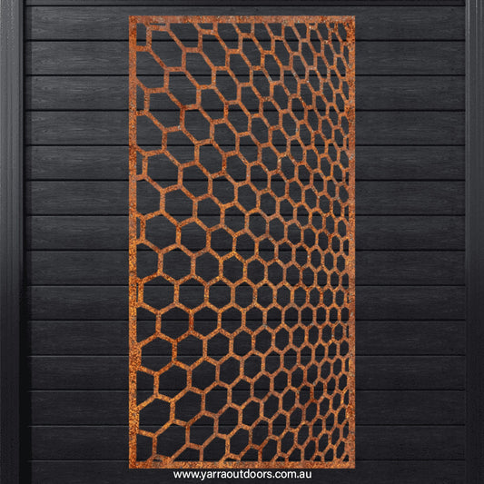Hexagon - CORTEN Steel / Powder Coated Decorative Wall Panel