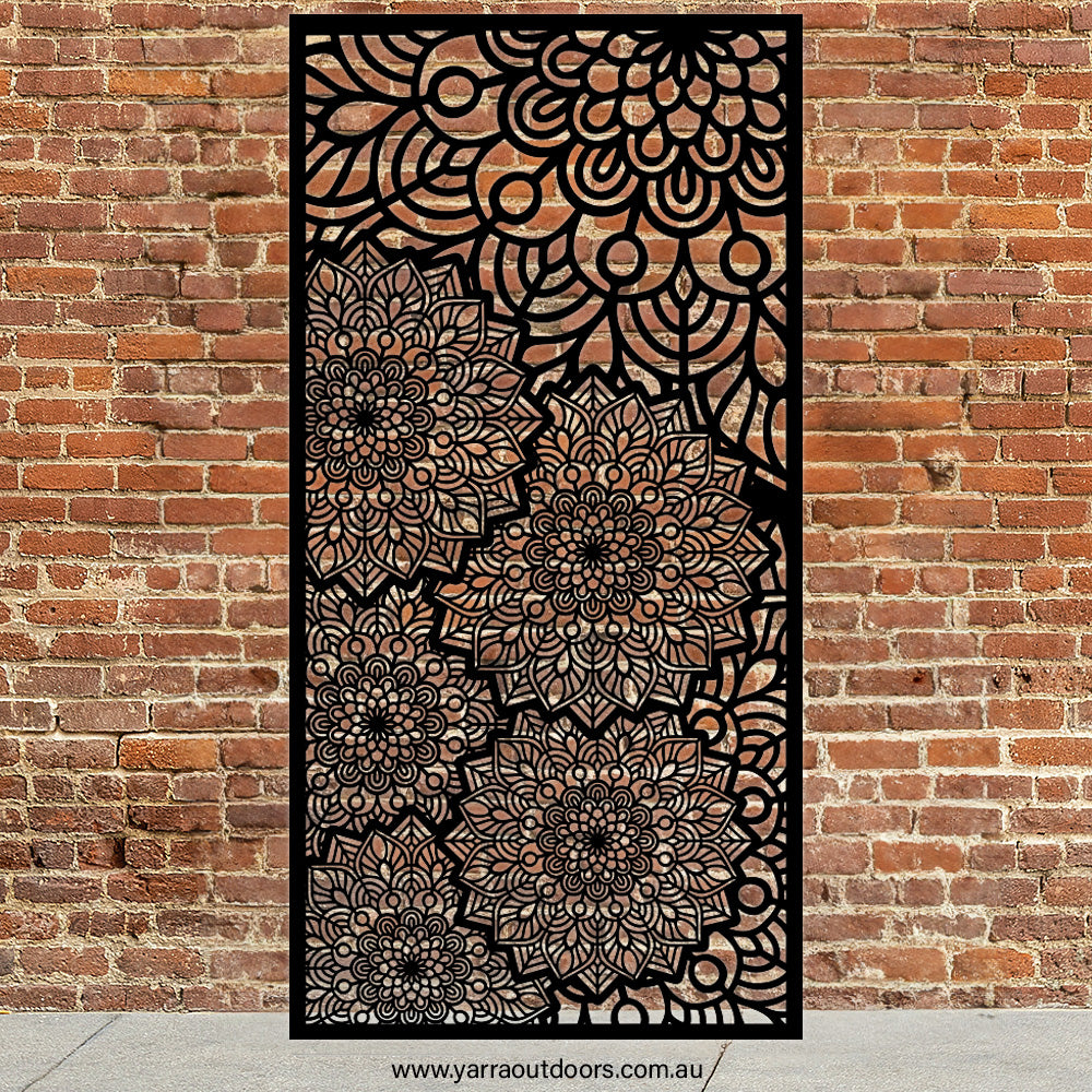 Mandala Floral - CORTEN Steel / Powder Coated Decorative Wall Panel