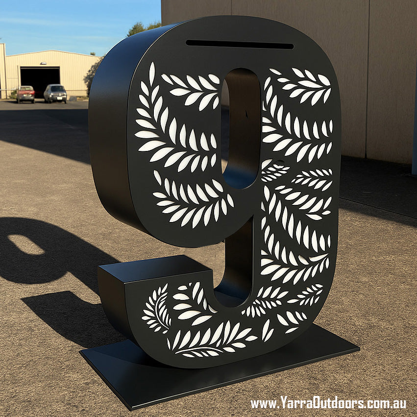 Custom 3D Laser Cut Letterbox – Modern Freestanding House Number Mailbox