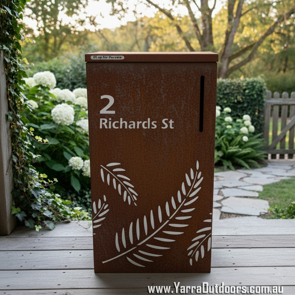 Custom Parcel Letterbox | Laser-Cut Design – 900H x 600W x 300D