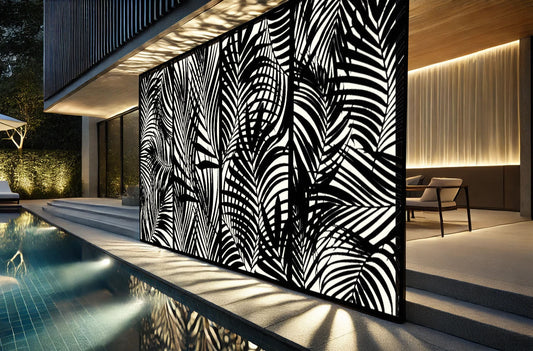 Palms 4 Panels - CORTEN Steel / Powder Coated Decorative Wall Panel