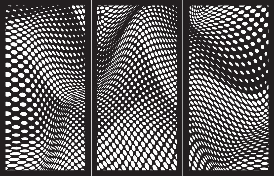 Wave Illusion 3 panels - CORTEN Steel / Powder Coated Decorative Wall Panel