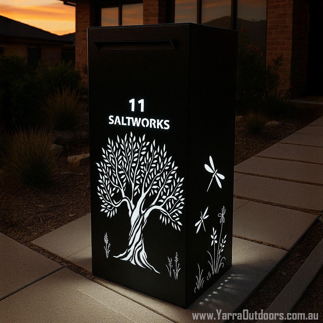Custom Powder-Coated Letterbox | Laser Cut Mailbox 900×400×300 mm