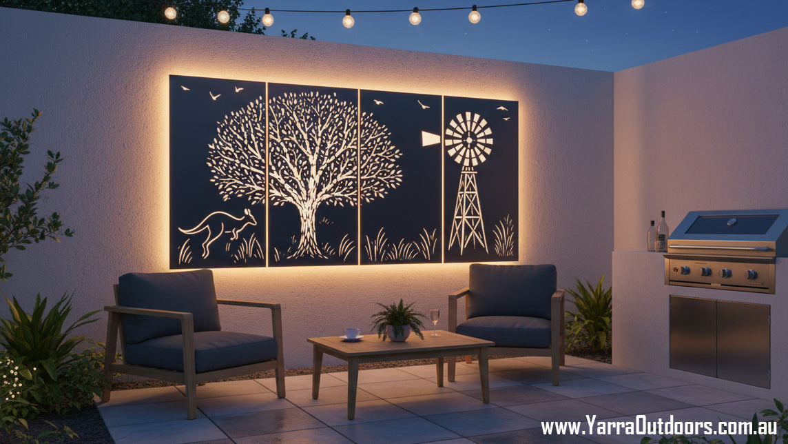 Outback Harmony – 4 Panel Decorative Laser Cut Screen