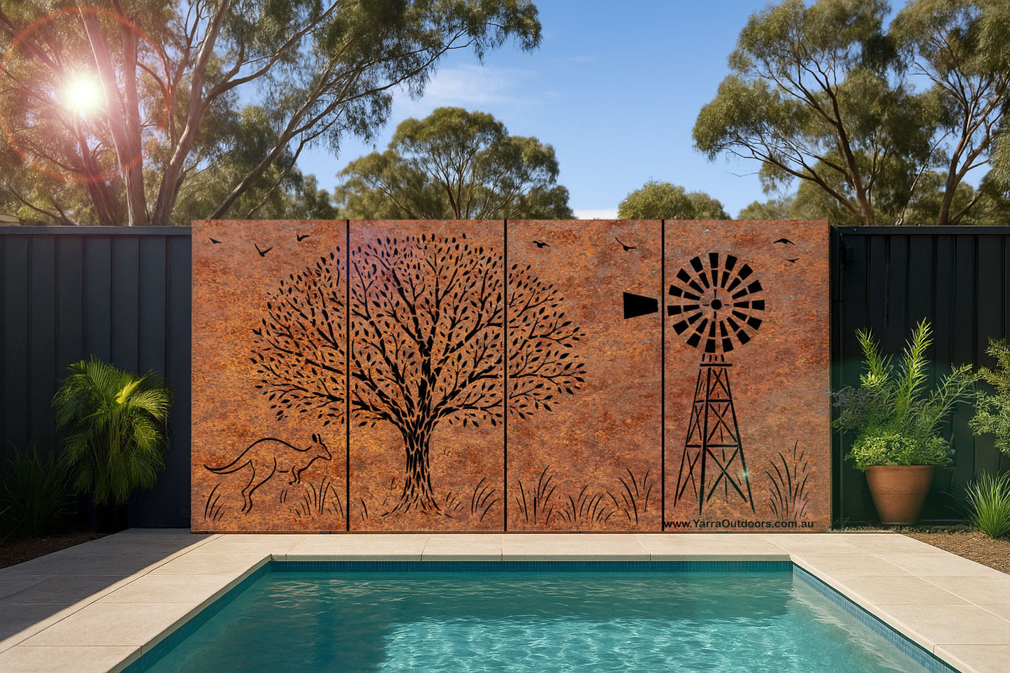 Outback Harmony – 4 Panel Decorative Laser Cut Screen