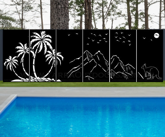 6 Panels Coconut Tree Design -Decorative Screens and Privacy Screens