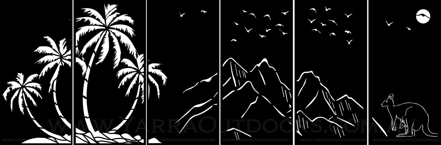 6 Panels Coconut Tree Design -Decorative Screens and Privacy Screens