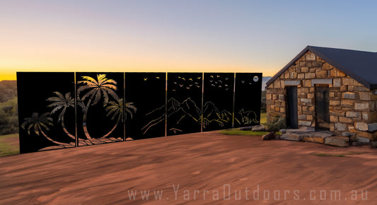 6 Panels Coconut Tree Design -Decorative Screens and Privacy Screens