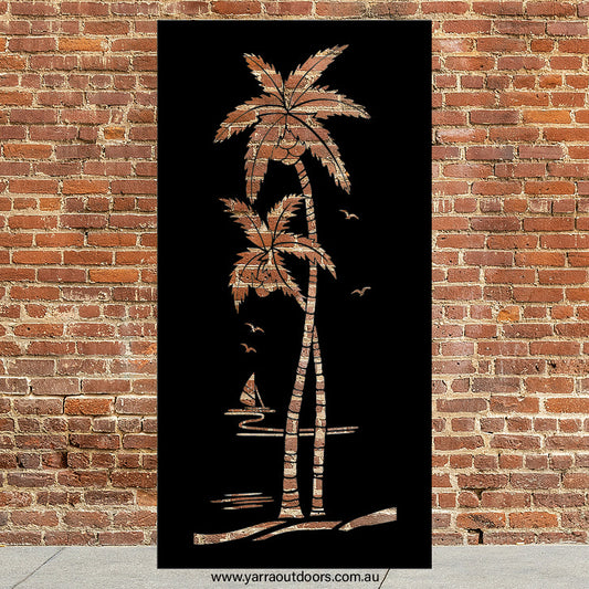 Coconut Tree - CORTEN Steel / Powder Coated Decorative Wall Panel