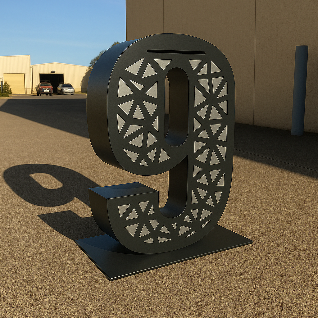 Custom 3D Laser Cut Letterbox – Modern Freestanding House Number Mailbox