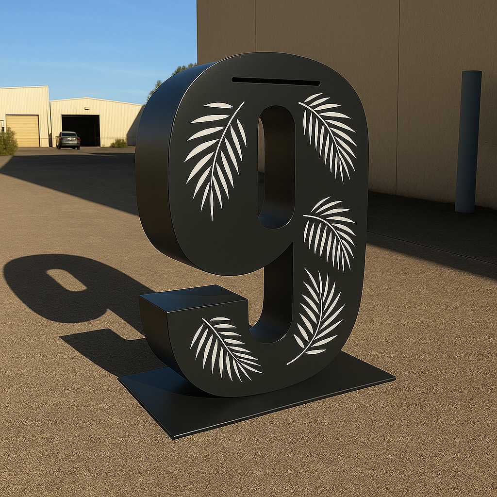 Custom 3D Laser Cut Letterbox – Modern Freestanding House Number Mailbox