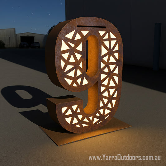 Custom 3D Laser Cut Letterbox – Modern Freestanding House Number Mailbox