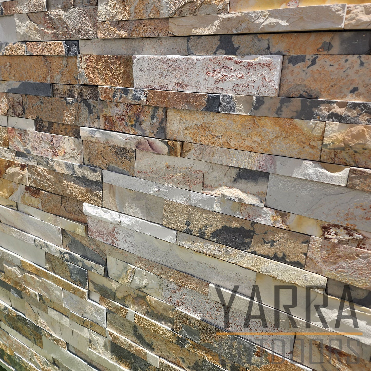 Indian Autumn Stack Stone Wall Panels