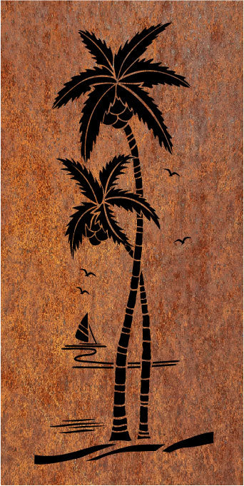 Coconut Tree - CORTEN Steel / Powder Coated Decorative Wall Panel