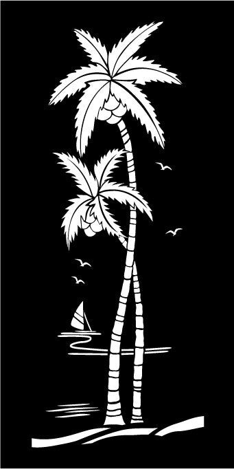 Coconut Tree - CORTEN Steel / Powder Coated Decorative Wall Panel