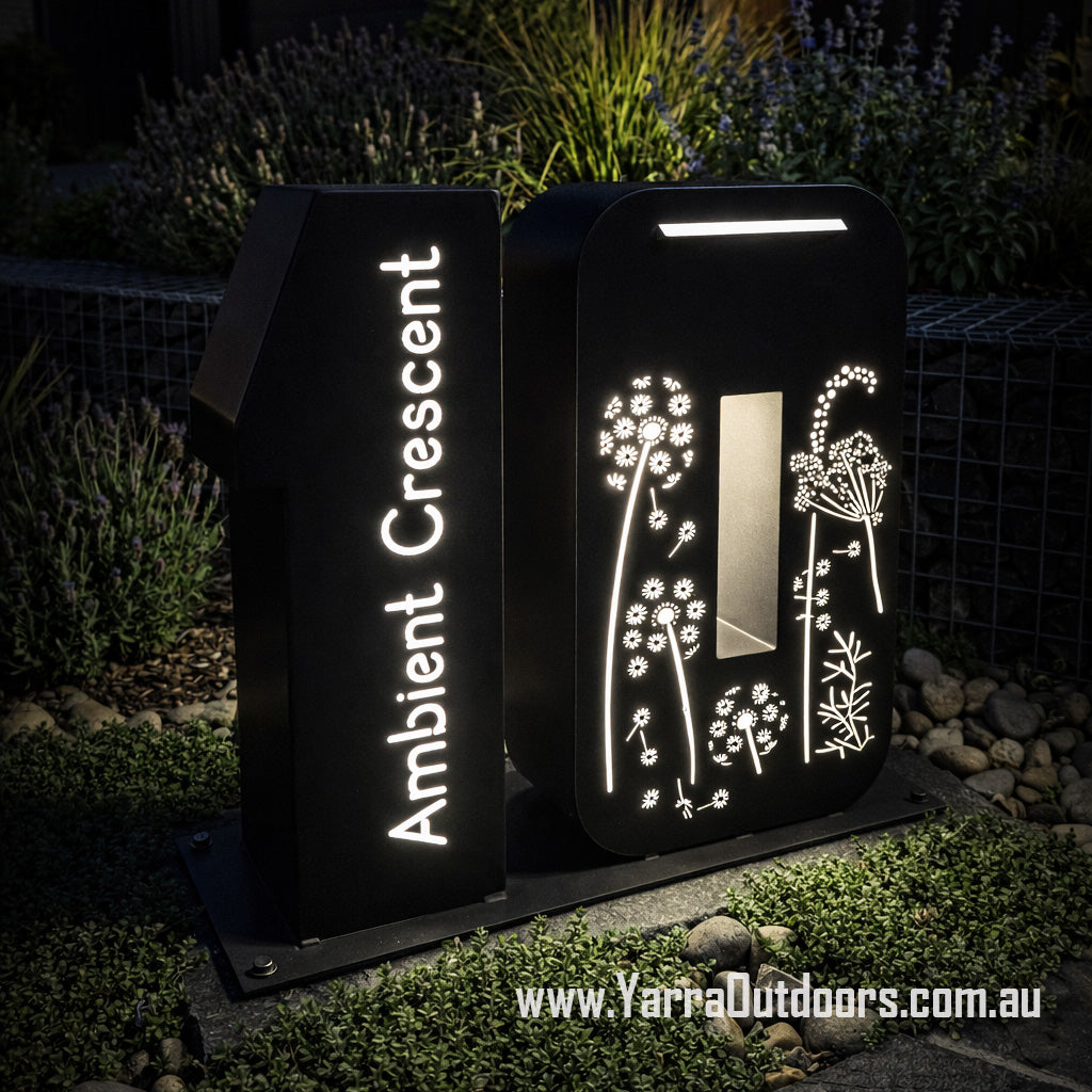 Custom 3D Laser Cut Letterbox – Modern Freestanding House Number Mailbox