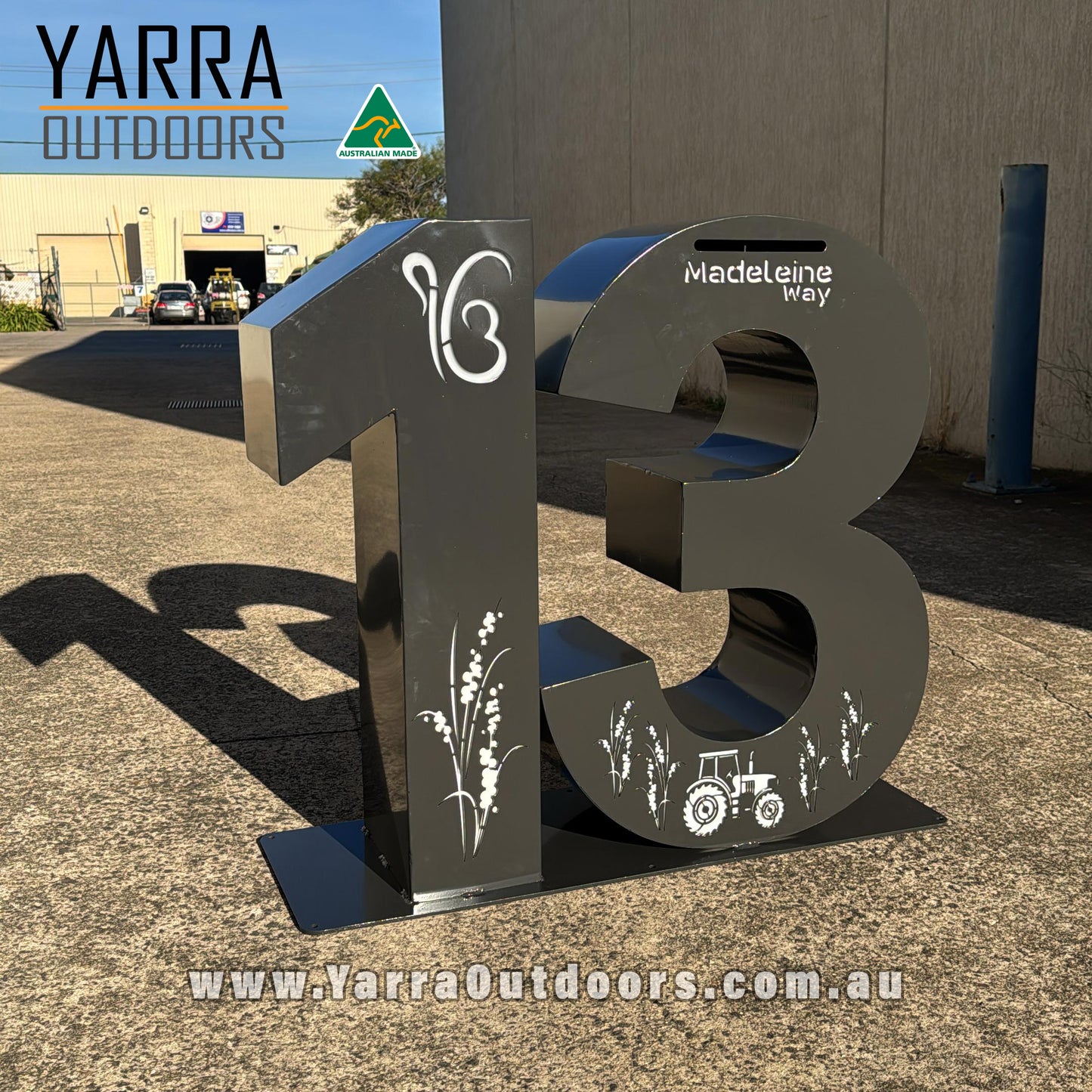 Custom 3D Laser Cut Letterbox – Modern Freestanding House Number Mailbox