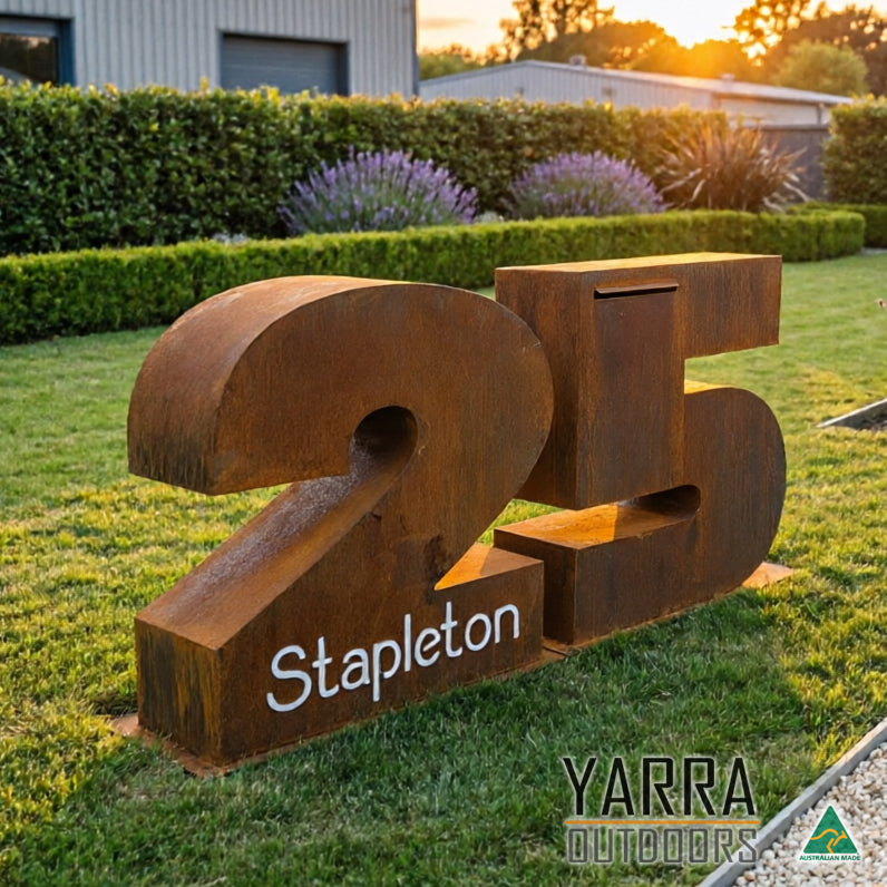Custom 3D Laser Cut Letterbox – Modern Freestanding House Number Mailbox