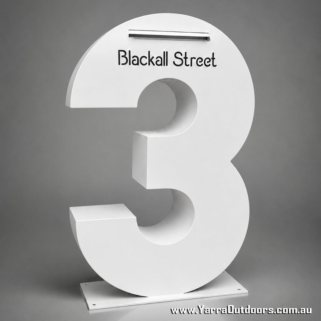 Custom 3D Laser Cut Letterbox – Modern Freestanding House Number Mailbox