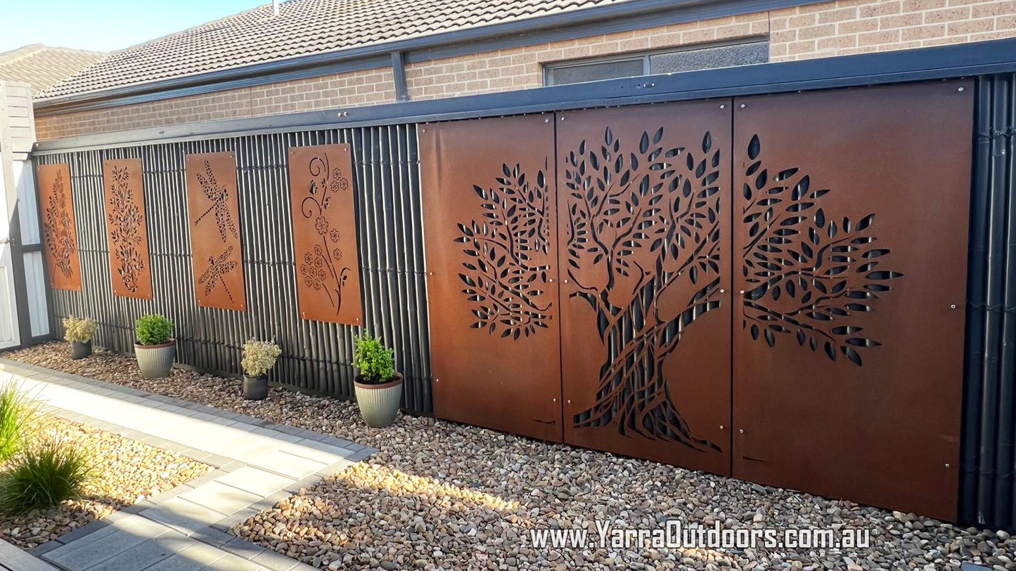 Tree 3 panels - CORTEN Steel / Powder Coated Decorative Wall Panel