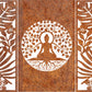 5 Panels - Buddha CORTEN Steel / Powder Coated Decorative Wall Panel