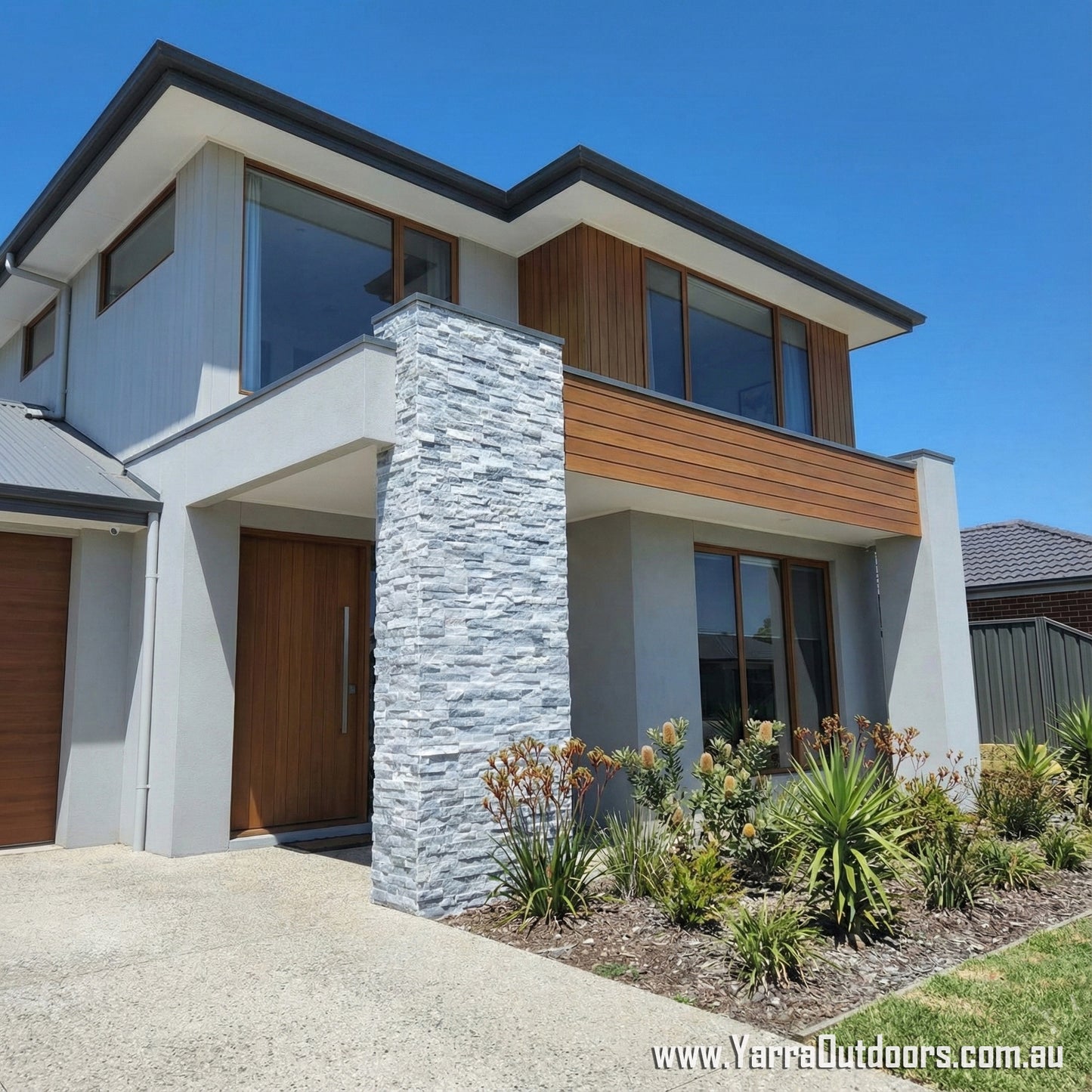 Cloudy White Stack stone Panels