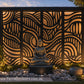 Elemental Flow 4 panel laser cut privacy screen installed as a decorative feature wall in a modern Australian outdoor pergola