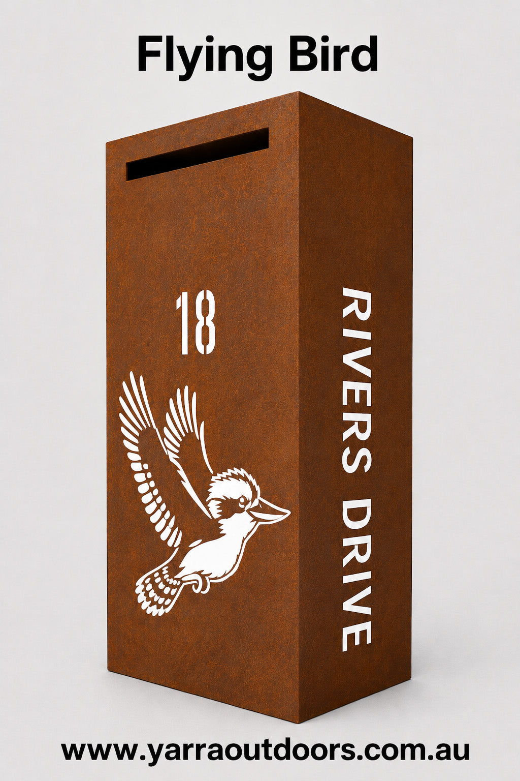 Custom Corten Steel Letterbox | Laser Cut Mailbox 900×400×300 mm