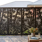 Forest Retreat four panel laser cut privacy screen with bamboo inspired forest design