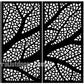 Forest Veins 4 panel laser cut privacy screen with flowing tree branch design installed in a modern outdoor pergola