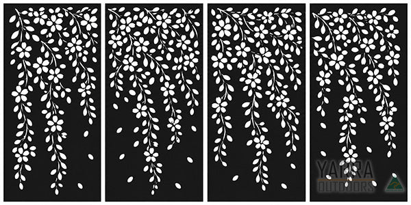 Garden Falls – 4 Panel Laser Cut Privacy Screen Set