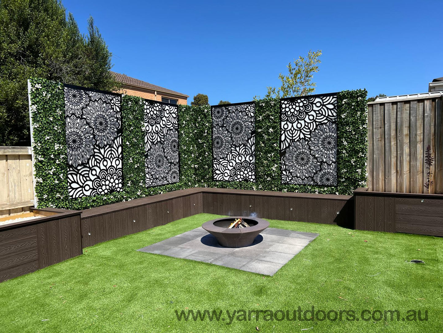 Mandala Floral - CORTEN Steel / Powder Coated Decorative Wall Panel
