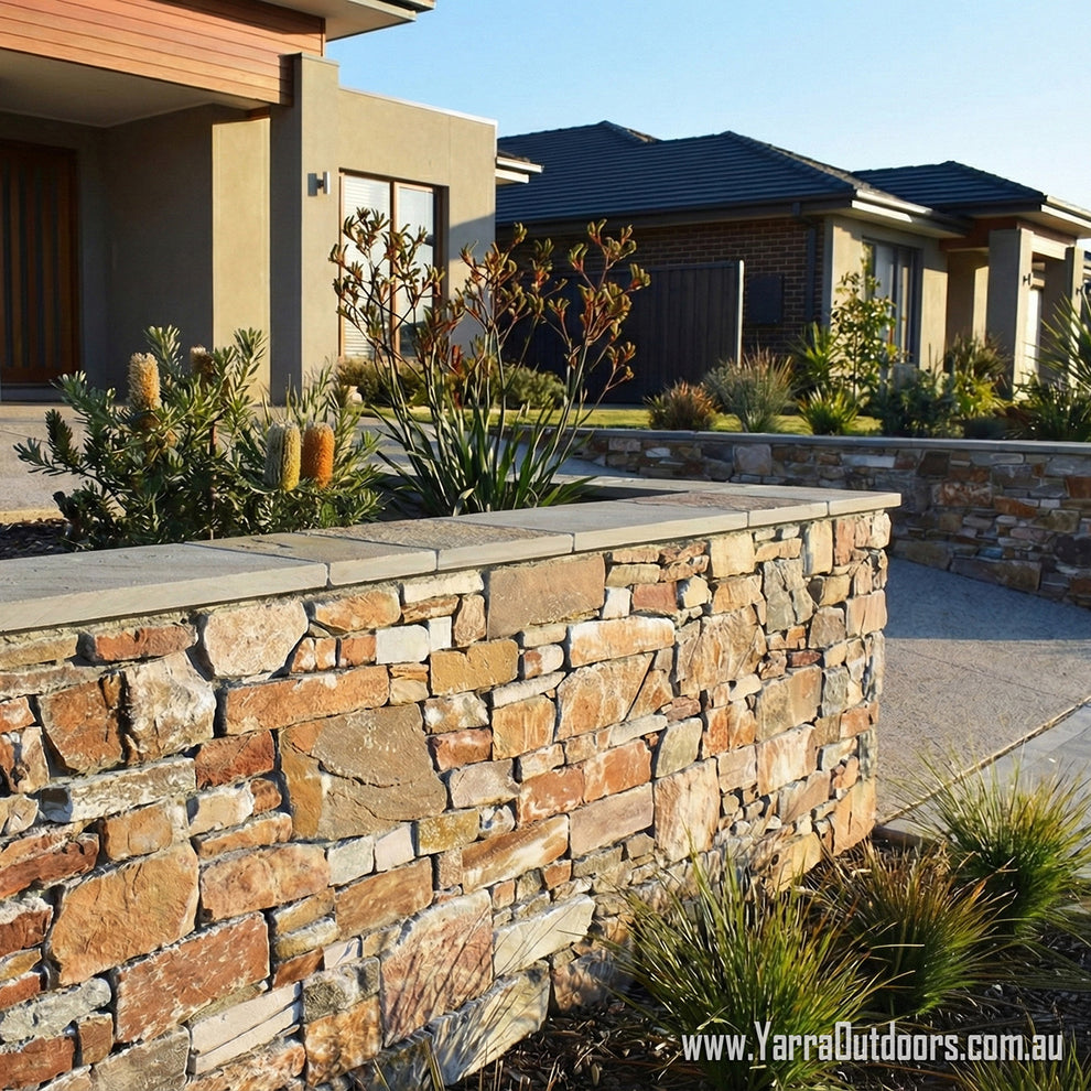Mountain Gold Stack Stone Panels Natural Wall Cladding Yarra Outdoors