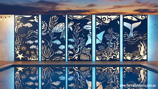 Ocean Reef Laser Cut Decorative Panels - 5 Panels - Yarra Outdoors