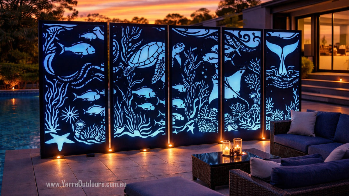Ocean Block Panel Ocean Reef Laser Cut Decorative Panels | Yarra Outdoors