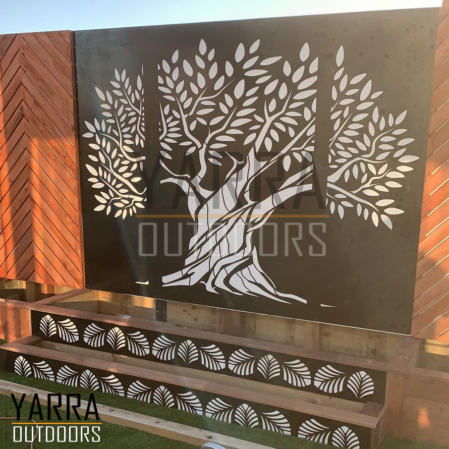 Tree 3 panels - CORTEN Steel / Powder Coated Decorative Wall Panel