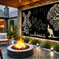 5 Panels - Windmill and Kangaroo  Rusting Steel or Powder Coated Decorative Wall Panel