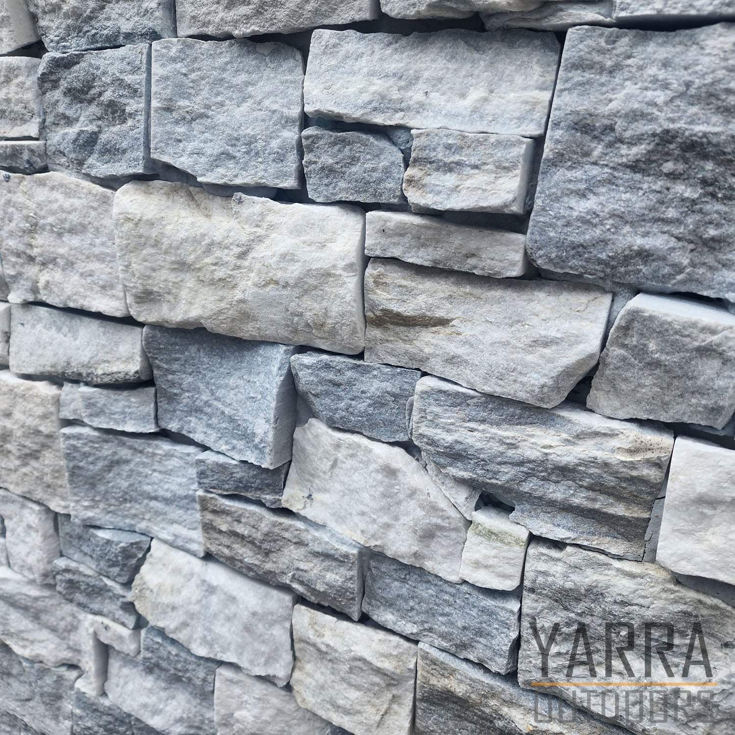 Cloudy White Stack Stone Panels | Natural Wall Cladding Yarra Outdoors