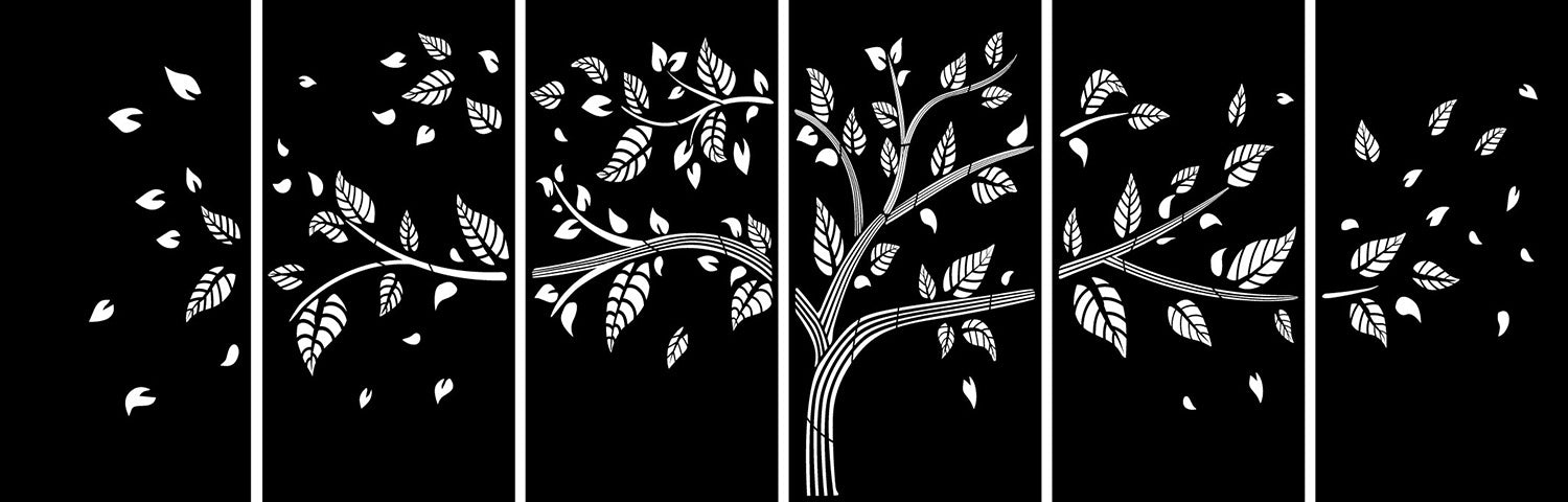 6 Panels Tree Design -Decorative Screens and Privacy Screens – Yarra ...