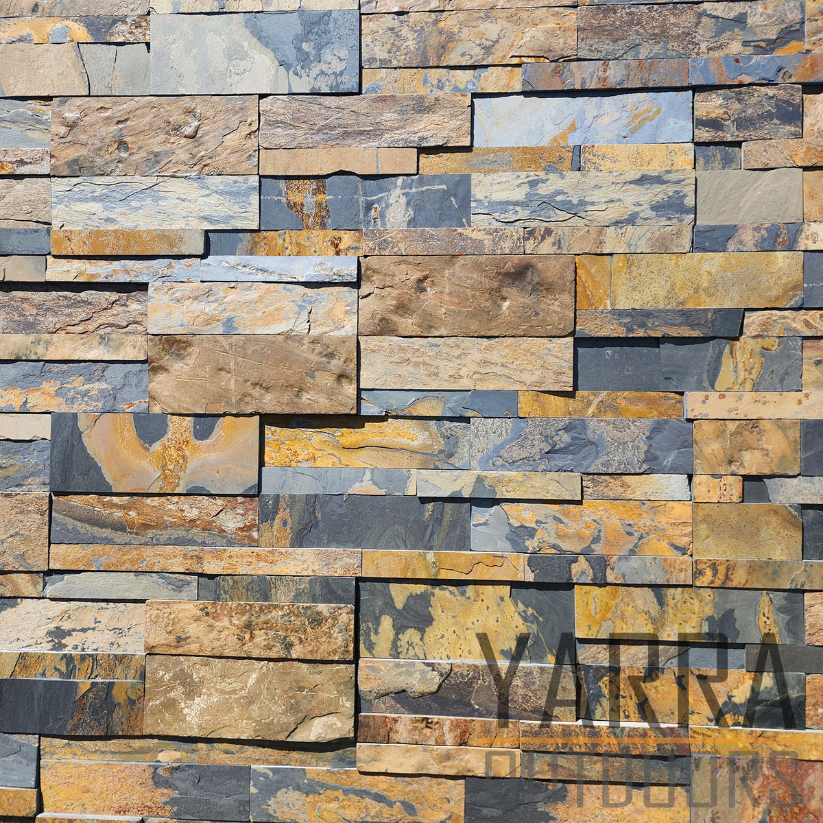 California Gold Stack Stone Wall Panels | Natural Slate Cladding ...