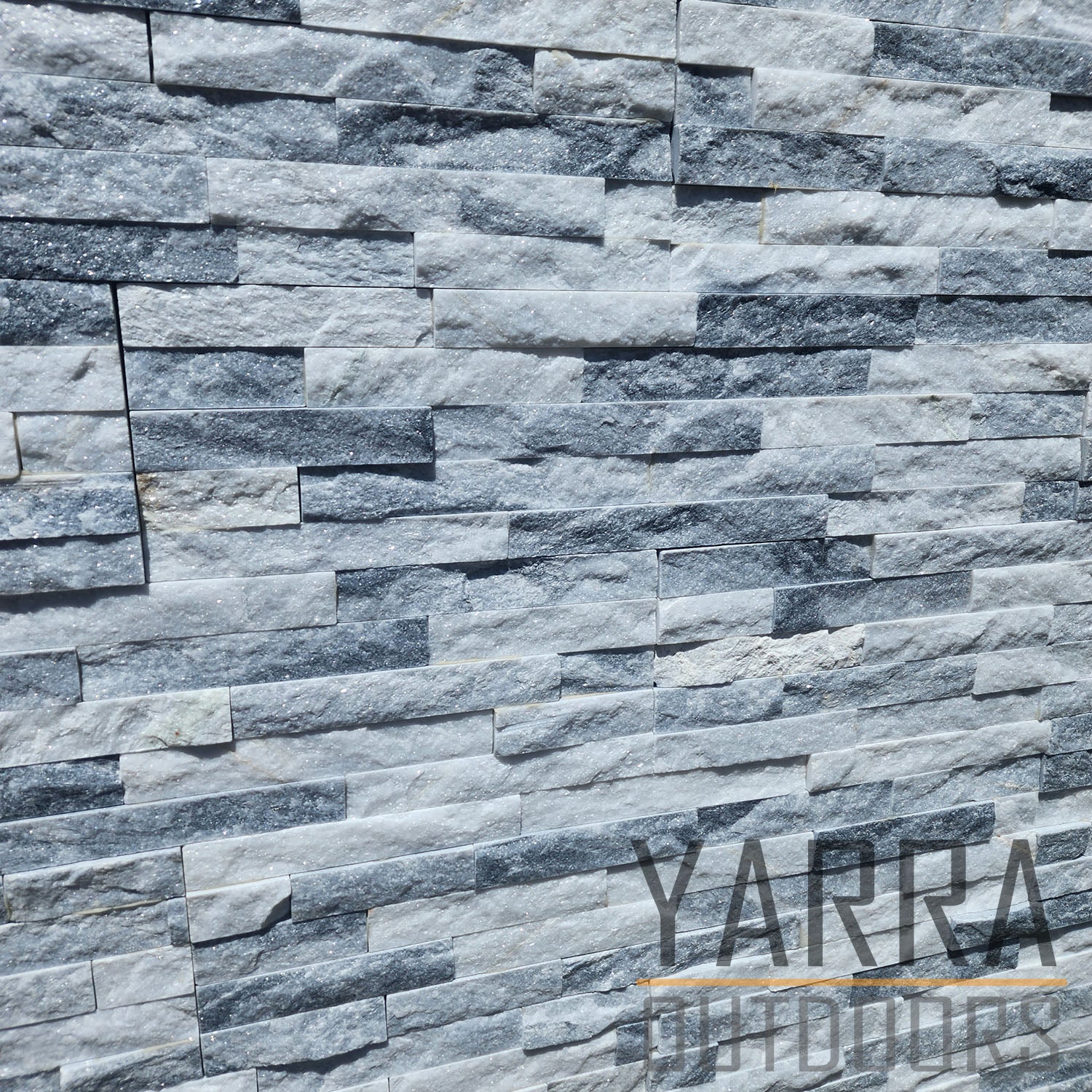 Cloudy White Stack Stone Panel | Natural Wall Cladding Yarra Outdoors