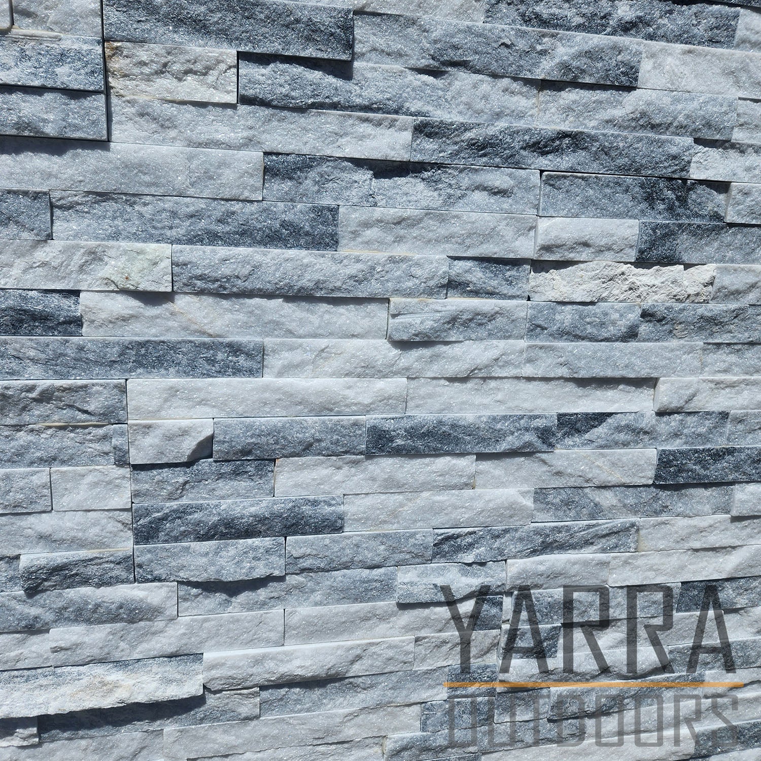 Cloudy White Stack Stone Panel | Natural Wall Cladding Yarra Outdoors