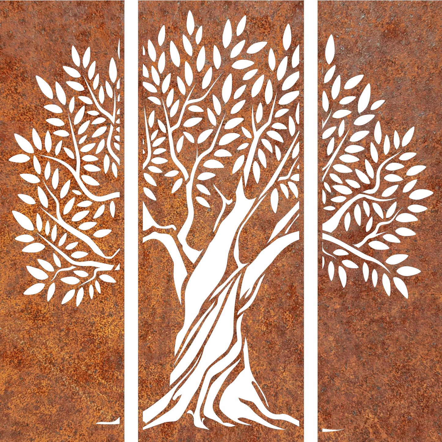 Tree 3 panels - CORTEN Steel / Powder Coated Decorative Wall Panel